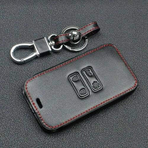 Leather Car Remote Key Fob Cover Case For Renault Koleos Kadjar Megane Espace