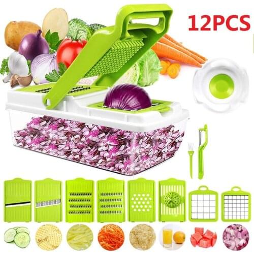 Kitchen Tools Cutter Stainless Steel Multifunctional Slicer Fruit Potato Peeler Carrot Grater Kitchen Basket Vegetable Slicer