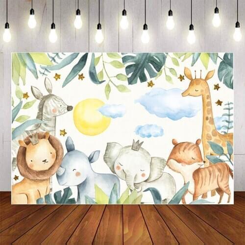 Mehofond Photography Background Jungle Wild Animals Safari Birthday Party Children Baby Shower Backdrop photocall Photo Studio