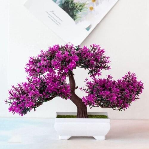 NEW Artificial Plants Bonsai Small Tree Pot Plants Fake Flowers Potted Ornaments For Home Decoration Hotel Garden Decor Desktop