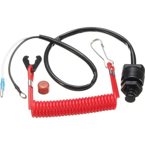 Outboard stop Kill Switch Cut off Switches Boat Motor Kill Stop for Yamaha /Tohatsu Switch & Safety Tether Lanyard Plastic