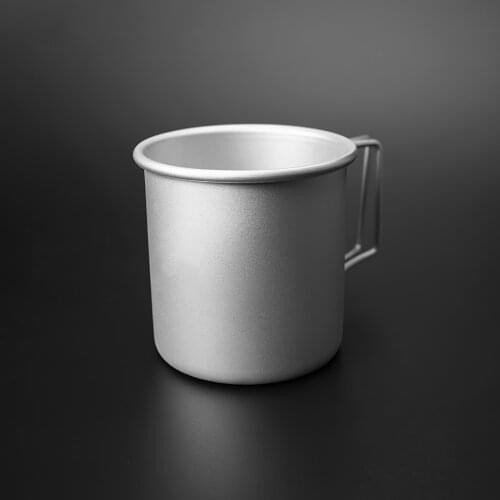 300ml Aluminum Alloy Camping Water Cup Portable Mug Foldable Titanium Cup Cookware Cup with Handle Outdoor Cooking Traveling