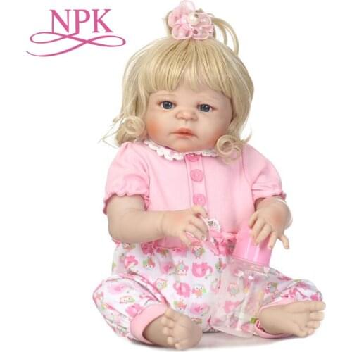 NPK full vinly reborn baby girl doll soft real gentle touch new design hair style gift for children Birthday