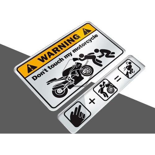 3D Warning Sticker Don't Touch My Motorcycle Tank Sex Decal Resin Spoof Stickers