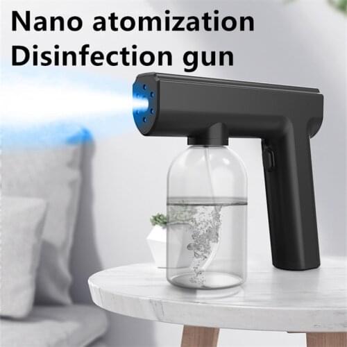 300ML Portable Nano Electric Sterilizer Sprayers Atomization Disinfection Fog Machine USB Rechargeable Blue Light Spray Gun