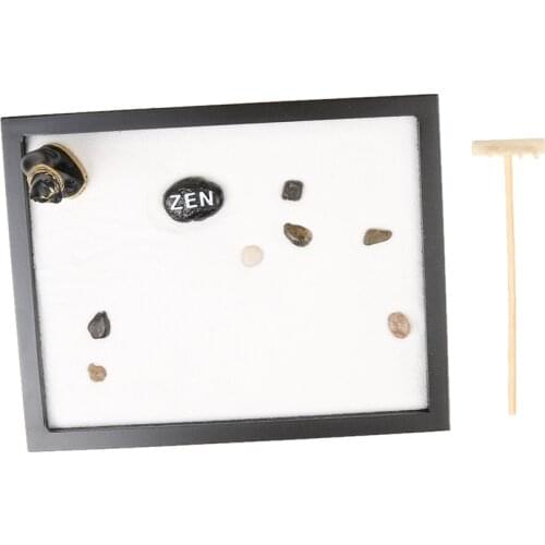 MagiDeal Zen Garden Sand Tray Buddha Stone Rake Landscape Accessoies DIY Ornament-Great Gift Home Decor