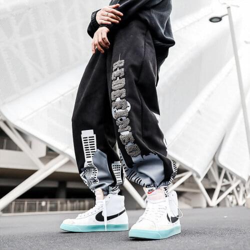 HOUZHOU Winter Warm Pants Men Joggers Black Thick Trousers Male 4XL Fleece Plus Velvet Pants Korean Streetwear Hip Hop Suede