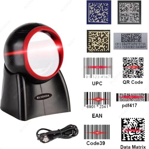 Platform Barcode Scanner 1D 2D Desktop Bar code Scanner Omnidirectional Hands-free Barcode Reader Kiosk Reader QR code PDF barra