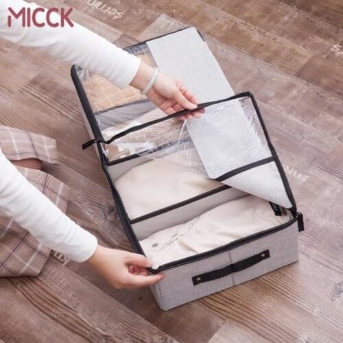 MICCK Foldable Storage Box For Shoes Wardrobe Closet Organizer Sock Bra Underwear Cotton Storage Bag Under Bed Organizer Box