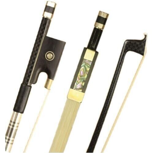 1 Pc High Quality New Light Carbon Fiber 4/4 Violin Bow Nickel Silver Parts AAA Mongolia White Bow Hair Horsetail Accessories
