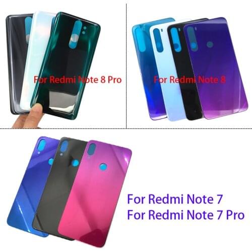 Battery Glass Back Cover For Xiaomi Redmi Note 7 8 Pro Rear Door Replacement Housing Case Note7 Note8 Pro With STICKER Adhesive
