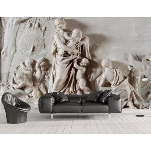 Embossed Madonna Angel Wallpaper European Mural Contact Paper Murals 3d Custom Photo Wallpapers Wall Murals Papel De Parede