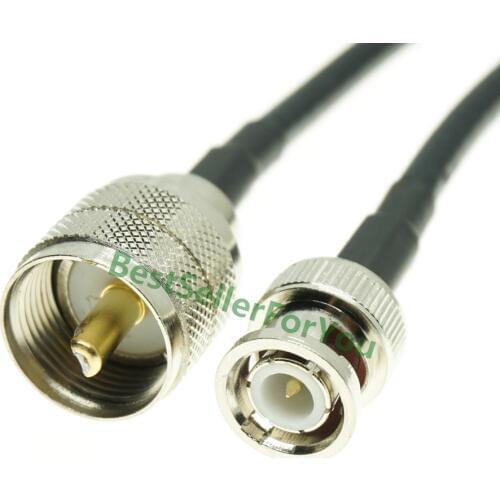 1/3/10M SMA Female Bulkhead to BNC Male Plug Coax RG58 Jumper Pigtail Cable