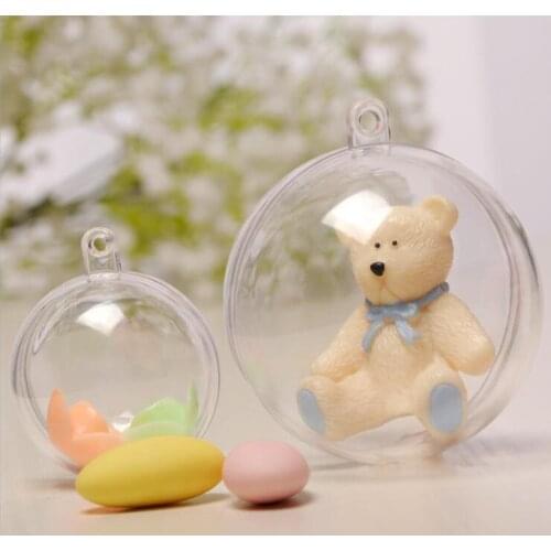 10pcs Clear Plastic Acrylic Craft Ball Sphere Baubles For Christmas Wedding decoration home decor