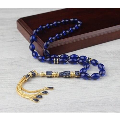 33 Beads Squeezed Amber Amber Muslim Prayer Tasbih Misbaha Islamic Jewelry Subha Capsule Cut Tassel 925 Caliber Silver