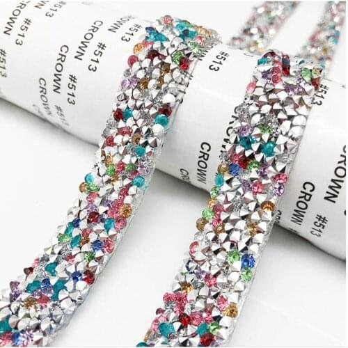 5 yards Rhinestone Crystal Ribbon Rhinestone Ribbon Acrylic Flower Mesh Winding Tape Sewing Trimming Heat Fixing Tape