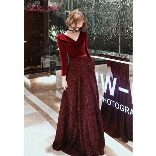 AXJFU princess v neck grey lace evening dress luxury vintage beading crystal white and pink lace evening dress