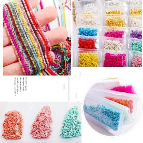 50cm / Six / Bag New Color Mixed Fashion Nail Art Creative Decoration Chain DIY Nail Art Creation Accessories 3d Charms