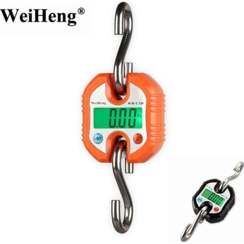 150kg Digital Crane Scale 150KG 50g Portable Stainless Steel Hook Hanging Scales Loop Fish Heavy Weighing Balance Green Backlit