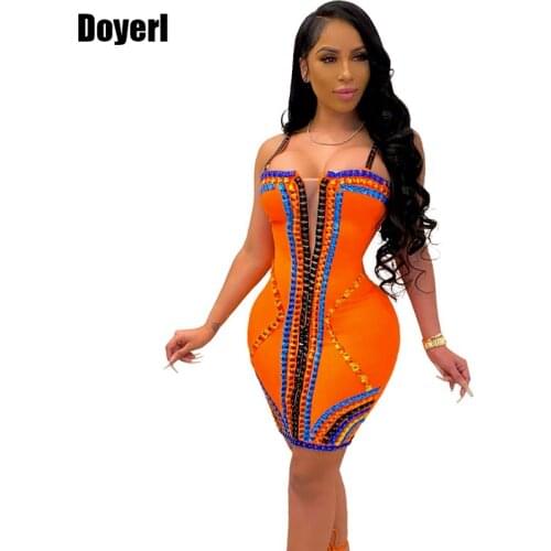 Rhinestone Elegant Party Dresses Women Evening Mini Sexy Summer Bodycon Dress Korean Fashion Night Club Birthday Dress for Women