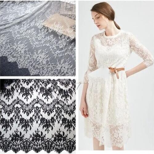 GLace 3M/Lot Export soft skin friendly eyelash lace fabric Embroidery lace DIY clothing dress hollow shirt accessories TX708