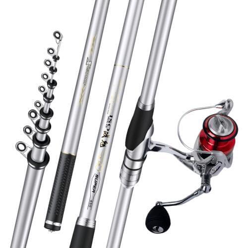 60T Carbon Telescopic Fishing Rod Vara De Pesca Portable Spinning Fishing Poles Travel Sea Boat Rock Wedkarstwo Olta 3.6m-7.2m