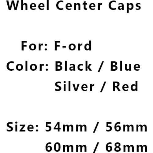 4pcs 68mm 60mm 56mm 54mm Car Rim Caps Cover Badge Logo Emblem For F-ord Wheel Center Hub Caps Car Styling Accessories