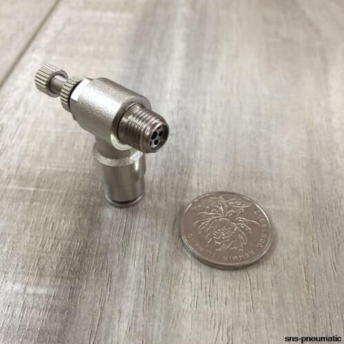 All metal Speed controller sns air pneumatic hand throttle valve control valve JJSC 8-01 brass nickle platednickel plated