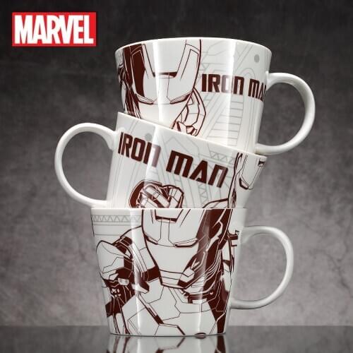 500ml Disney Marvel Iron Man Cartoon Water Cup Coffee Milk Tea Breakfast Ceramic Mug Home Office Collection Cups Festival Gifts