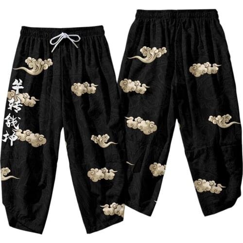 Summer National Tide Hip-hop Casual Pants Nine-point Pants Trend Loose Casual Pants Digital Printing Trend Loose Casual Pants