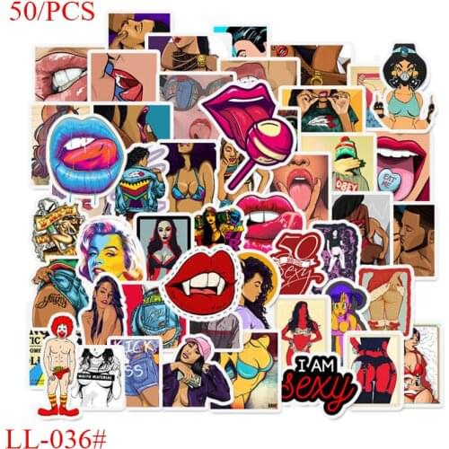 LL-036# 50/pcs Pornographic cartoon sticker PVC sticker Personalized graffiti sticker Bike Phone Sliding Plate Graffiti Styling