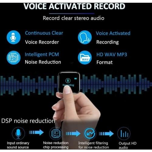 32GB Mini Voice Recorder Digital Voice Activated Voice Recorder with Clip MP3 Player Suitable for Lectures Meetings Classrooms