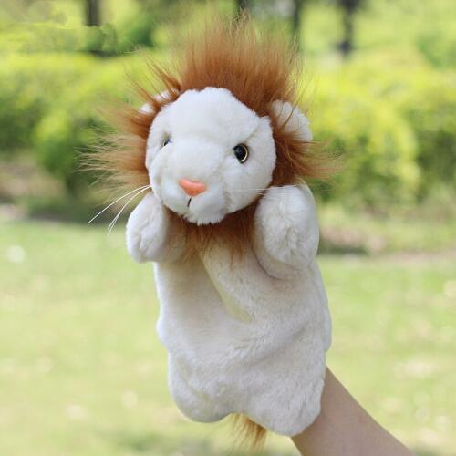 Cartoon Animal Hand Puppet Toys Finger Plush Puppets Lion Doll Baby Toys Fantoches Children Educational Learning Puzzle Toys