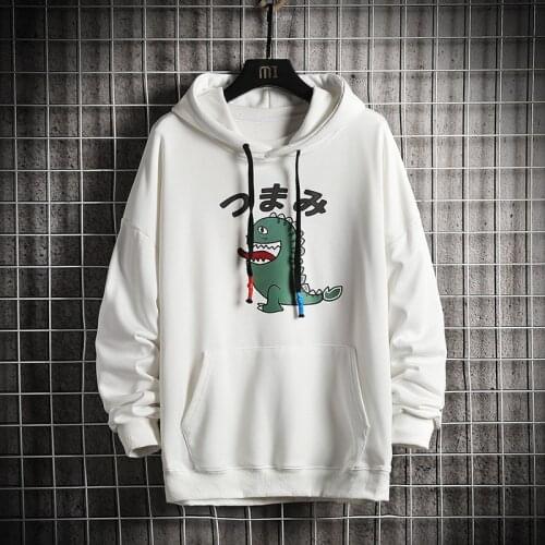 GlacialWhale Mens Hoodies Men 2021 Autumn Print Sweatshirt Japanese Streetwear Oversized Casual White Hoodie Men Sweatshirts