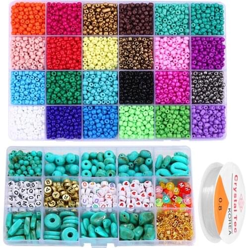 Set Charm Czech Glass Seed Beads Letter Stone Beads DIY Bracelet Necklace Beads For Jewelry Making DIY Earring Necklace