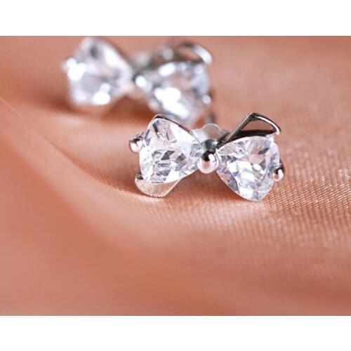 New Fashion Stud Earrings For Women Black Cute Bow Tie Brincos Jewelry Accessories