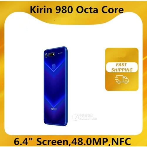 New Honor V20 Honor View 20 Cell Phone Dual Sim Fingerprint 6.4" OLED Kirin 980 NFC 48.0MP Android 9.0 OTA 22.5W Charger