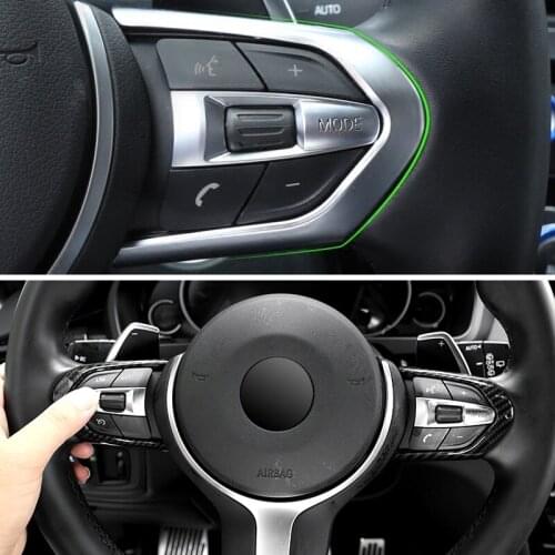 Car Interior Steering Wheel Panel Switch Button Cover Sticker Trim For BMW 1 3 4 5 6 Series F30 F32 F10 X5 X6 F15 F16 M Sport