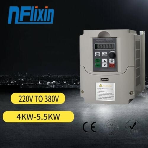 220V TO 380V 4KW VFD Variable Frequency Inverter For fan and pump 1 phase 220v input 3 phase 380v output