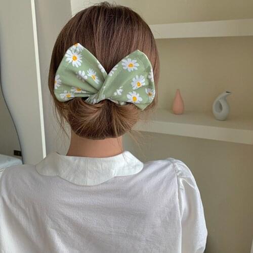 French Hair Scrunchie Hair Curler Headband Lazy Hair Styling Curlers Girls Hair Accessories Floral Printing Hair Bands Deft Bun