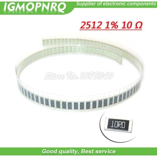 50PCS 2512 SMD Resistor 10 ohm 1% 1W 10R 100 IGMOPNRQ
