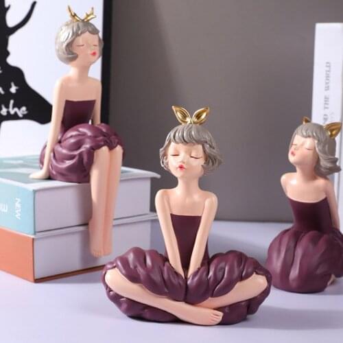Nordic ins bubble girl resin ornaments creative living room TV cabinet bedroom desktop decoration statuette girl birthday gift