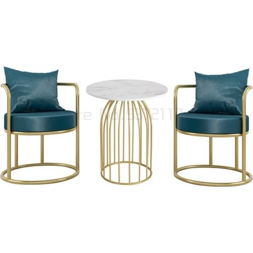 Nordic stool net red chair light luxury dining chair leisure armchair modern simple iron table and chair