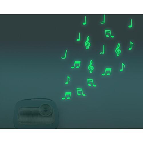 15Pcs/Pack Notes Glow In Dark Luminous Fluorescent Plastic Wall Sticker Home Decor Decal Wallpaper Decorative Special Festivel