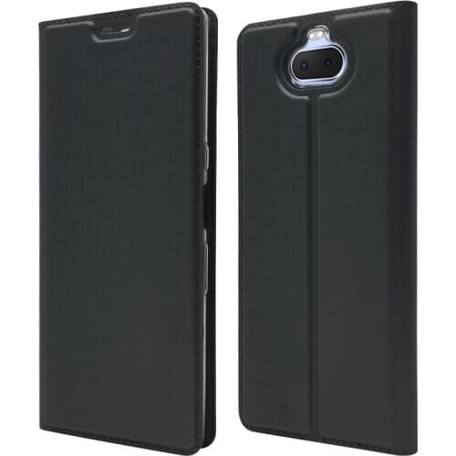 Ultra Slim Magnetic Case For Sony Xperia XA3 Flip Stand Cover with card slots Fundas Protective Shell