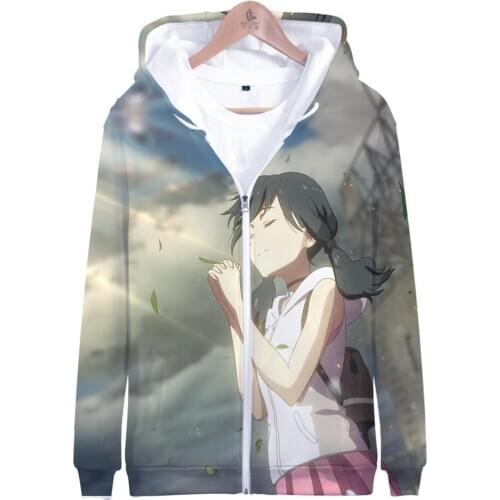 Unisex Anime Weathering With You Morishima Hodaka Amano Hina 3D Printing Cosplay Costume Coat Hoodie Zip Up Sweatshirts Jacket