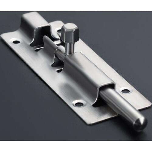 1Pc 3/4/5 Inch Long Silver Stainless Steel Door Latch Sliding Lock Barrel Bolt Latch Hasp Stapler Gate Safety Lock