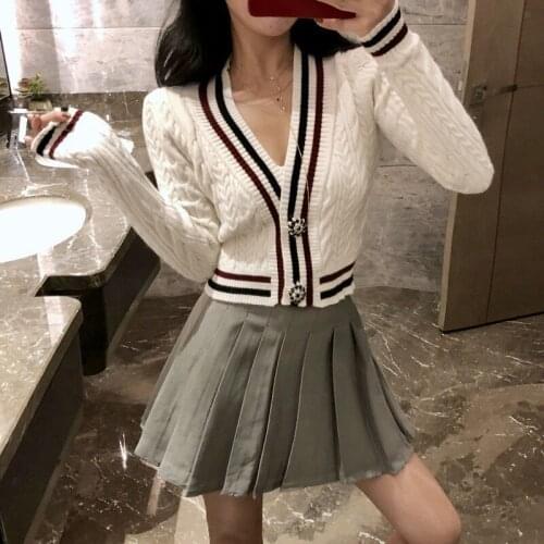 Woman Sweaters Cardigan Autumn and Winter Knitting Cardigan Coat Female Sexy Loose Cropped Sweater