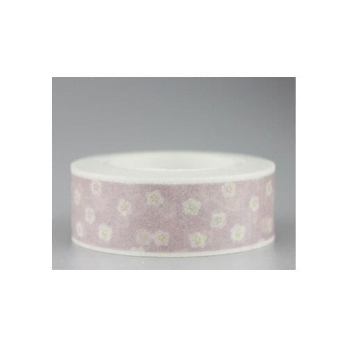 1.5cm Pink flowers Adhesive Tape for Scrapbooking DIY Craft Sticky Deco Masking Japanese Paper Washi Tape