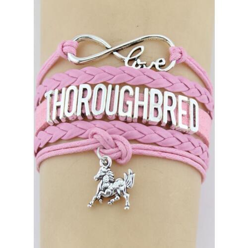 10PC/lot Infinity Love Thoroughbred Horses Charm Wrap Bracelets Horse Braid Charms Bracelet Women & Men Girl Bracelets Jewelry